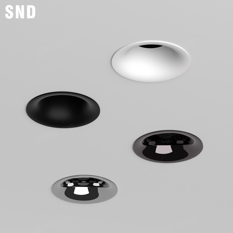 2025新款嵌入式弧面防眩无边框泛光筒灯客厅餐厅茶几照明洗墙射灯