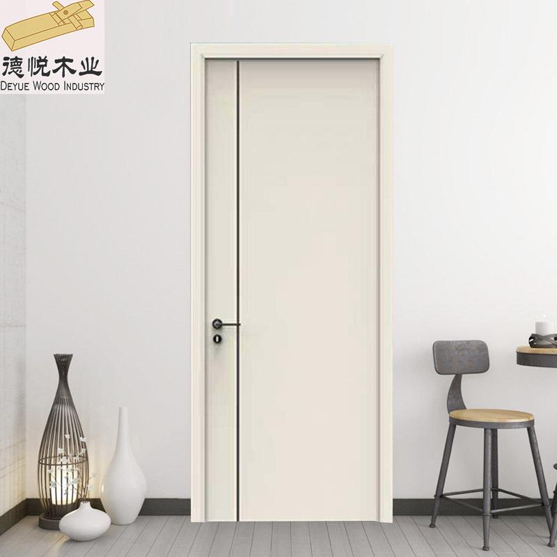 白色简约风格厂家直销室内门 家用隔音降噪实木复合烤漆套装门
