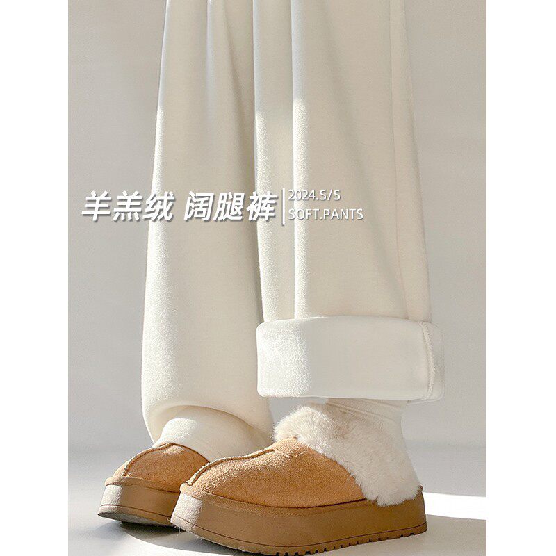 白色加绒糯米裤女秋冬季20