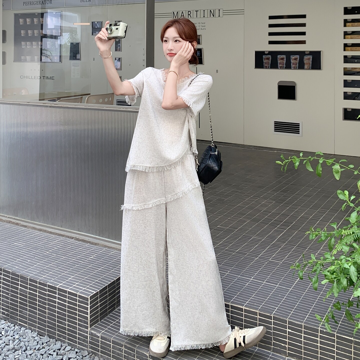 法式温柔风流苏两件套女2026夏季新款显瘦气质减龄阔腿裤时尚套装