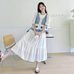 法式流苏针织马甲连衣裙套装女2026夏季新款显瘦气质两件套白裙