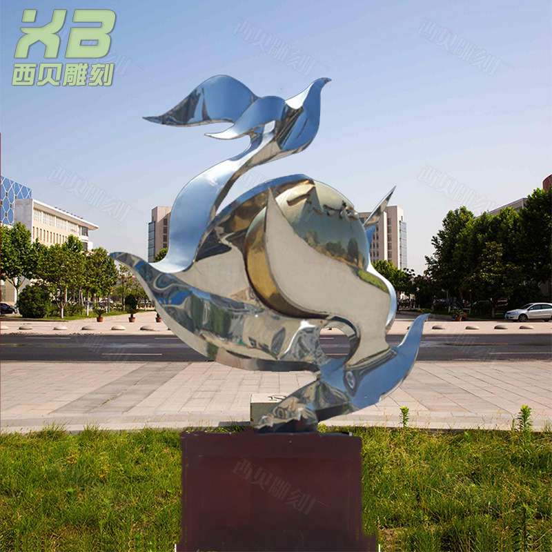 厂家安装户外大象抽象飞鸟摆件 搏击长空励志主题广场不锈钢雕塑
