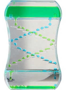 。滑梯液体双色流动沙漏计时器水晶水滴流沙流动油滴礼物摆件油漏