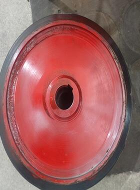 厂家供应工业脚轮配件橡胶轮刮泥机行走轮滚轮架橡胶轮配件