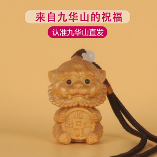 九华山木雕谛听貔貅摆件实木手把件招财瑞兽挂件摆件文玩把玩件