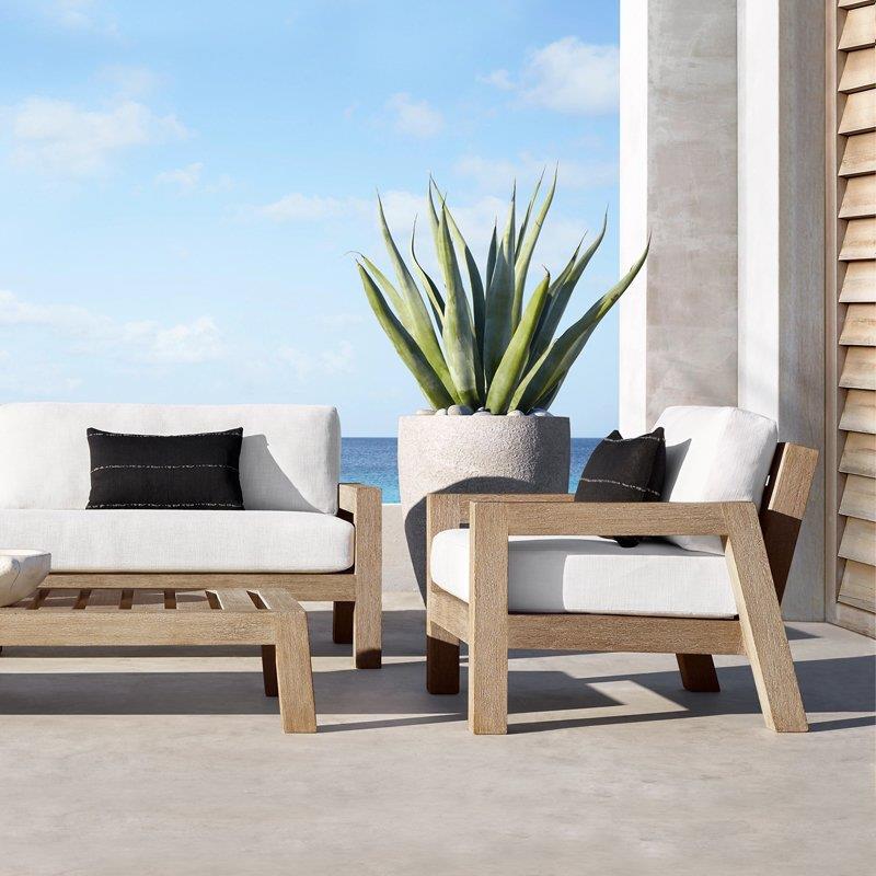 户外柚木沙发组合庭院露台室外休闲民宿桌椅防水防晒坐垫实木茶几