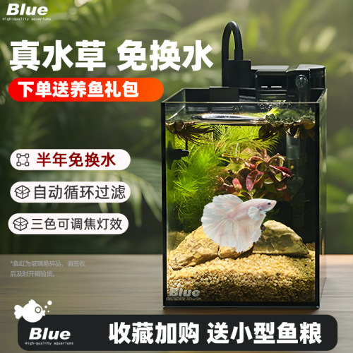 超白玻璃桌面斗鱼生态缸自循环
