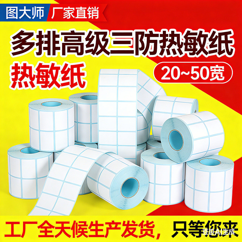 整箱双排三排四排3219三防热敏标签纸20X10不干胶条码3020