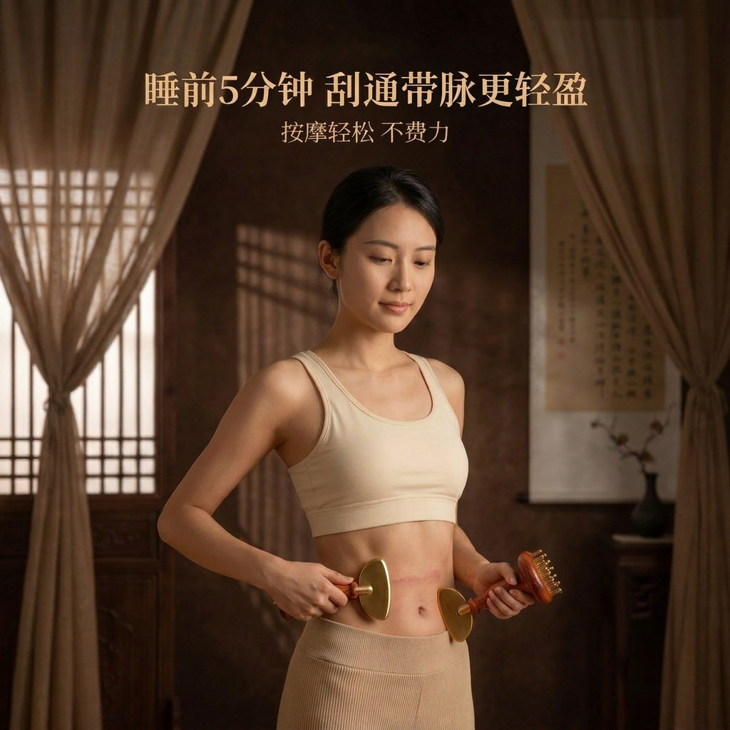 黄铜经络刷带脉家用按摩刷全身通用腰腹塑形厂家直供