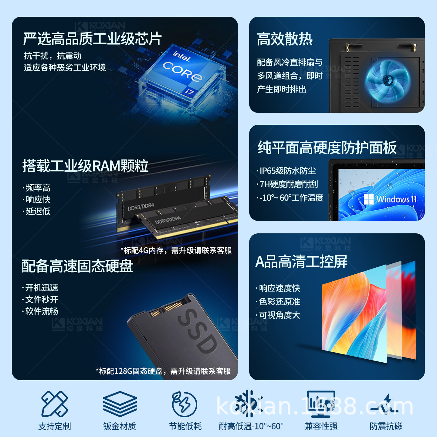 控显7-21寸嵌入式工控一体机源头厂家平板电脑触摸屏工业显示器