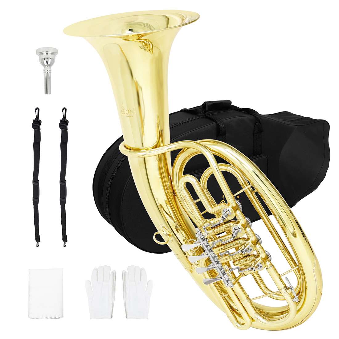 四扁键上低音号西洋管乐器降Bb调4扁键初学者成人大号低音大抱号