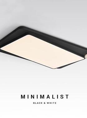 意式极简吸顶灯客厅主灯LED大气创意简约黑色高级护眼主卧房间灯