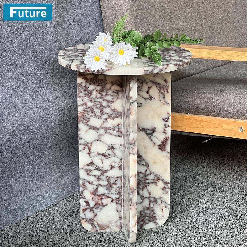 天然卡紫色大理石边几 简约撞色角桌茶花艺展示底座边柜圆咖啡桌,3C数码配件,其它配件,淘宝优惠券,粉丝福利购,淘宝优惠卷