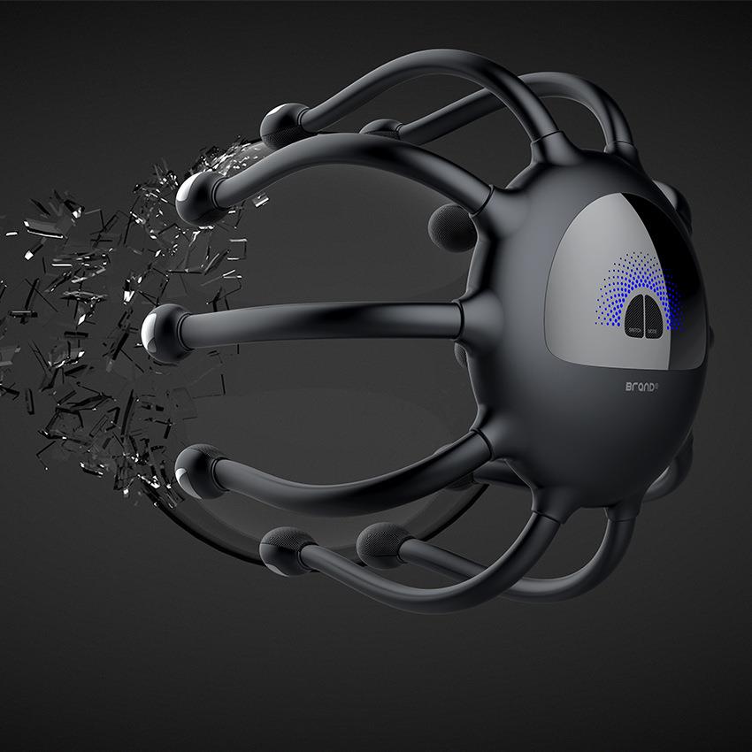 头部按摩仪按摩梳子工业设计产品设计产品外观设计结构头戴