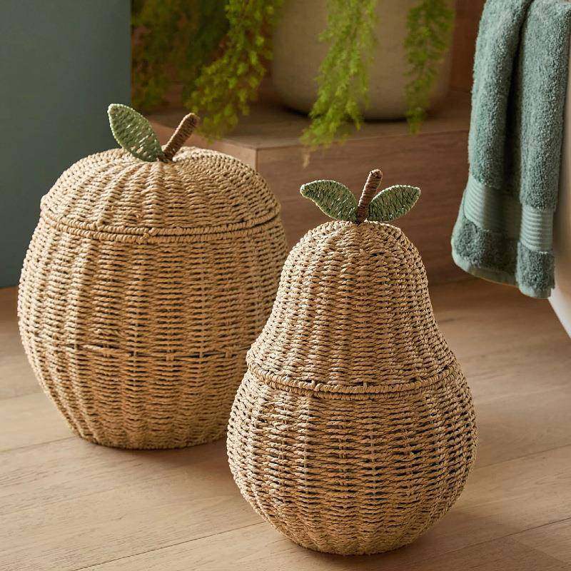 手工编织收纳篮雪梨水果款储物筐整理框桌面杂物篮家居装饰篮,3C数码配件,其它配件,淘宝优惠券,粉丝福利购,淘宝优惠卷