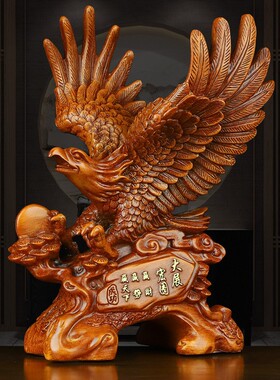 大展宏图老鹰摆件中式办公室桌面摆件客厅酒柜家居装饰工艺品
