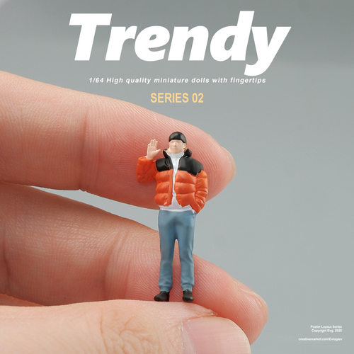 微观人物彩色小羽绒服时尚