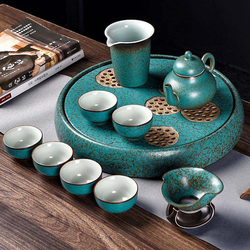 玛瑙绿茶具套装陶瓷家用圆盘茶杯茶壶茶滤组简约现代办公室泡茶组,收纳整理,烫衣板及配件,淘宝优惠券,粉丝福利购,淘宝优惠卷