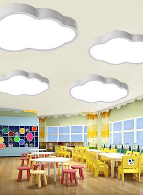 led创意吸顶灯蜡烛幼儿园儿童乐园大厅白色云朵吊灯艺术机构