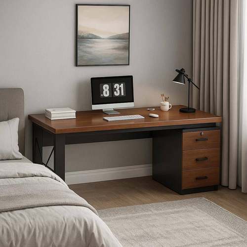 电脑桌台式家用带抽屉办公桌子简易工作台卧室学生学习写字书桌