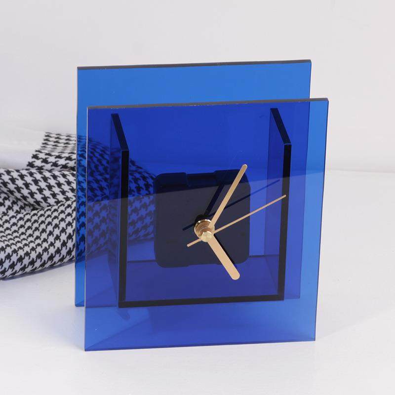 克莱因蓝色透明方形时钟桌面摆件样板房间卧室床头柜座钟软装饰品,自行车/骑行装备/零配件,更多零件/配件,淘宝优惠券,粉丝福利购,淘宝优惠卷
