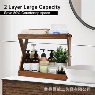 实木多层置物架厨房台面油盐酱醋收纳架免打孔调味料木质置物架