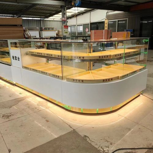 定制面包展示柜实木糕点柜台展柜蛋糕中岛柜烘焙金架边柜玻璃商用