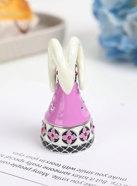 新款圣诞节小礼物优雅羚羊小摆件珐琅彩首饰盒创意家居装饰品