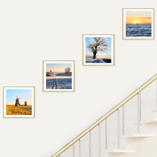 楼梯间装 饰画客厅卧室床头餐厅挂画现代简约风景酒店走廊过道壁画