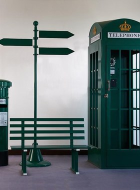 电话亭道具铁艺话亭23355邮筒摆件G大电厅售楼落地场景展厅陈置列