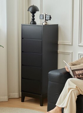 实木八斗柜意式轻奢卧室储物客厅靠墙餐J边主卧床尾黑色抽屉收纳