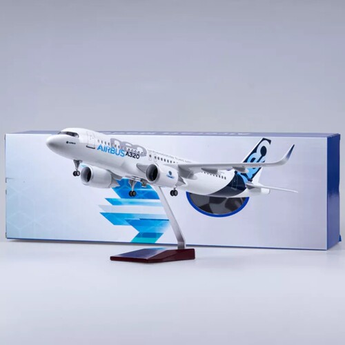 47CM带灯带轮子空客A320neo原型机飞机模型仿真民航客机摆件礼物