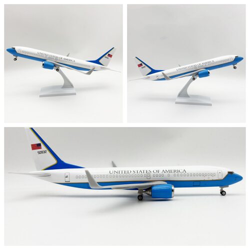 30CM飞机模型 美国空军一号B737树脂静态航空模型爱好者的收藏品