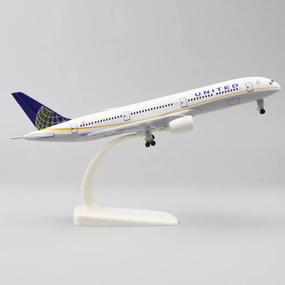 20cm美联航B787合金飞机模型