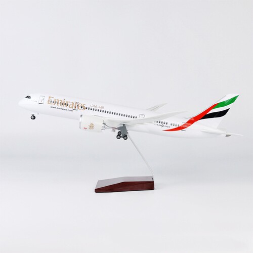 爆款43CM阿联酋787飞机模型波音787带灯仿真民航客机摆件Emirates