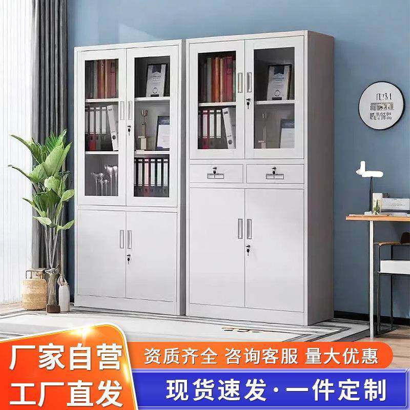 办公室铁皮文件柜财务凭证柜钢制档案柜带锁收纳柜矮柜储物柜靠墙