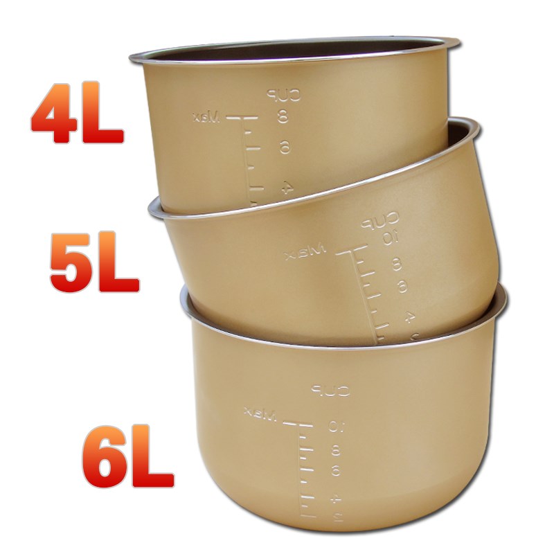 适用于电压力锅内胆4L5L6L升彩晶不粘锅配件压力煲内锅煲胆