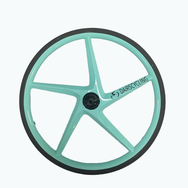 定制涂装比安奇绿小布折叠自行车16寸碳纤维轮组五刀三刀封闭轮刀