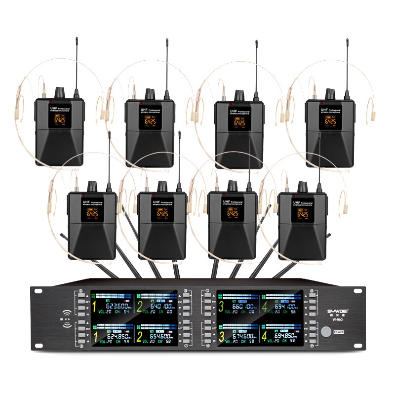 无线话筒一拖二四八耳麦头戴胸麦领夹式专业舞台演出防啸叫麦克风