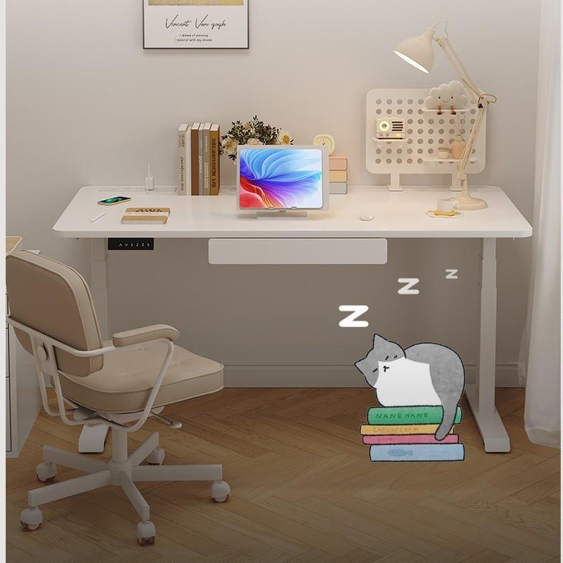 现代时尚实木电动升降桌多功能办公电脑桌安装学习简约两用桌环保