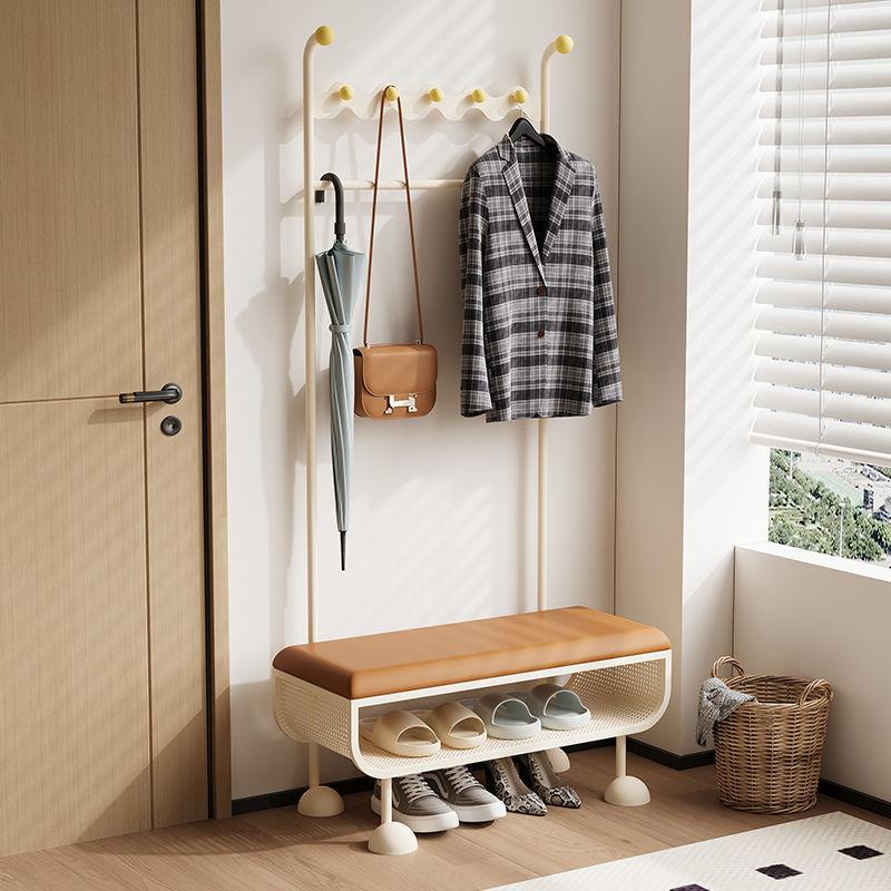家用玄关进门衣帽架可坐式换鞋凳置物架入户门口换鞋凳一体挂衣架