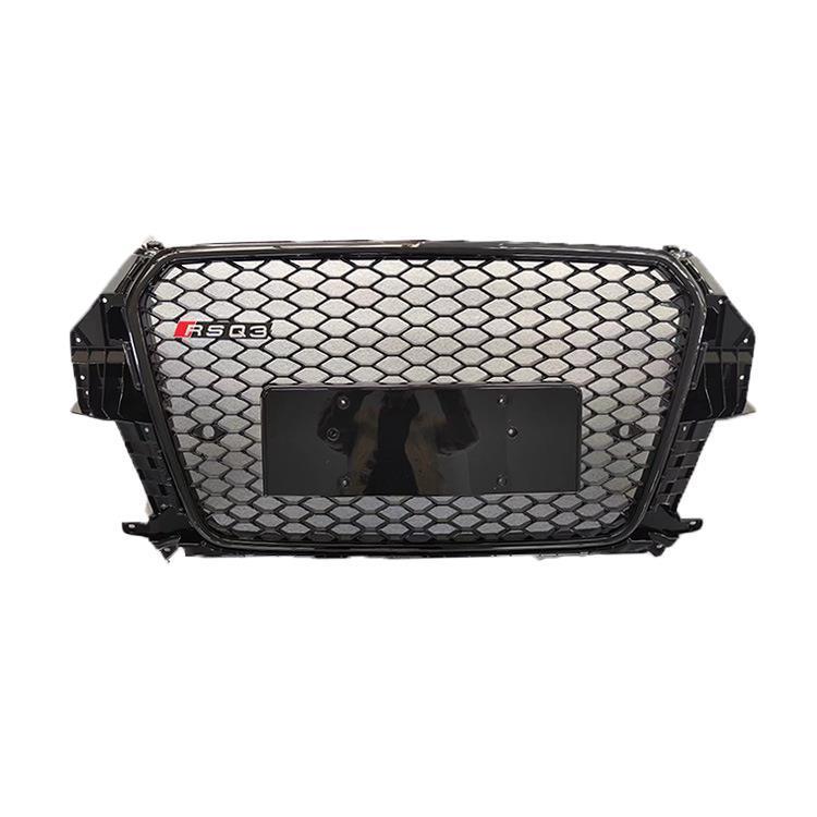 适用12-15款奥迪Q3升级RSQ3中网无标中网全黑蜂窝款前脸改装格栅