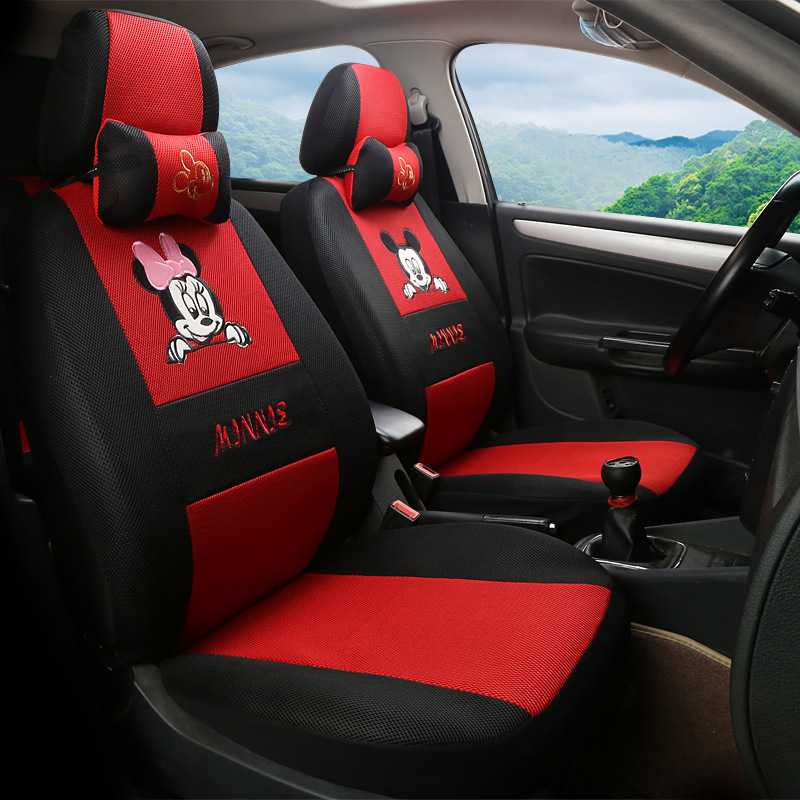 四季通用三明治汽车座垫卡通刺绣全包汽车座套捷达夏利威志坐垫套