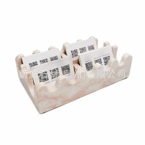创意天然大理石名片收纳盒卡牌分隔整理盒石制卡册盒