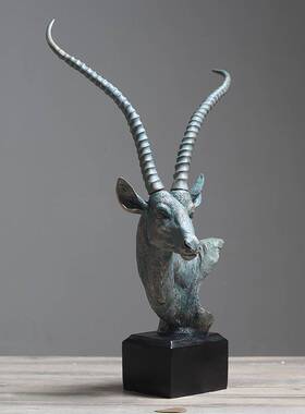 欧式羚羊头摆件创意抽象家居装饰品客厅办公室玄关摆设商务礼品
