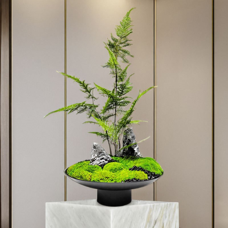 新中式仿真文竹花艺盆栽摆件电视柜装饰花样板房客厅洽谈桌仿真花