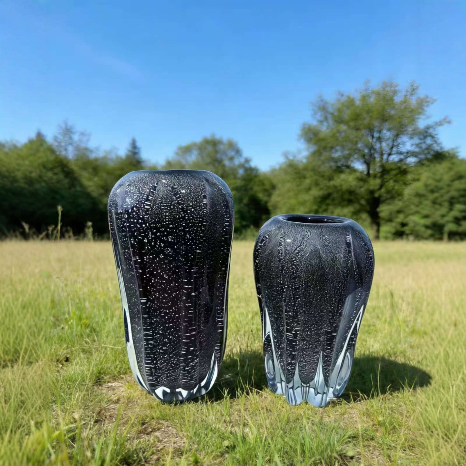现代家居摆饰花瓶摆件客厅插花轻奢样板间氛围感软装餐桌玻璃花器