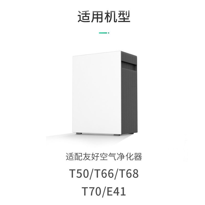 适配友好空气净化器T50/T66过滤网除雾霾滤芯复合套装T68/T70/E41