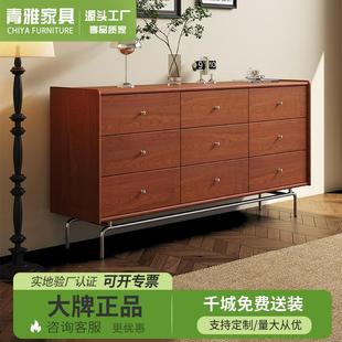 美式实木九斗柜卧室客厅主卧床尾储物九格柜子法式房间六斗中古风