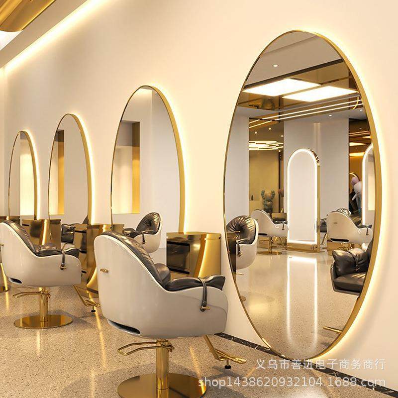 网红发光鹅蛋形美发镜台理发店椭圆智能镜子外贸发廊超大落地镜,商业/办公家具,理发镜台,淘宝优惠券,粉丝福利购,淘宝优惠卷